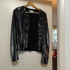 IRO black sequined black bomber jacket Size40